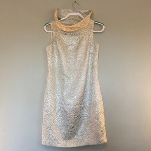 MICHAEL Michael Kors Silver Sleeveless Cowl Neck Sheath Dress